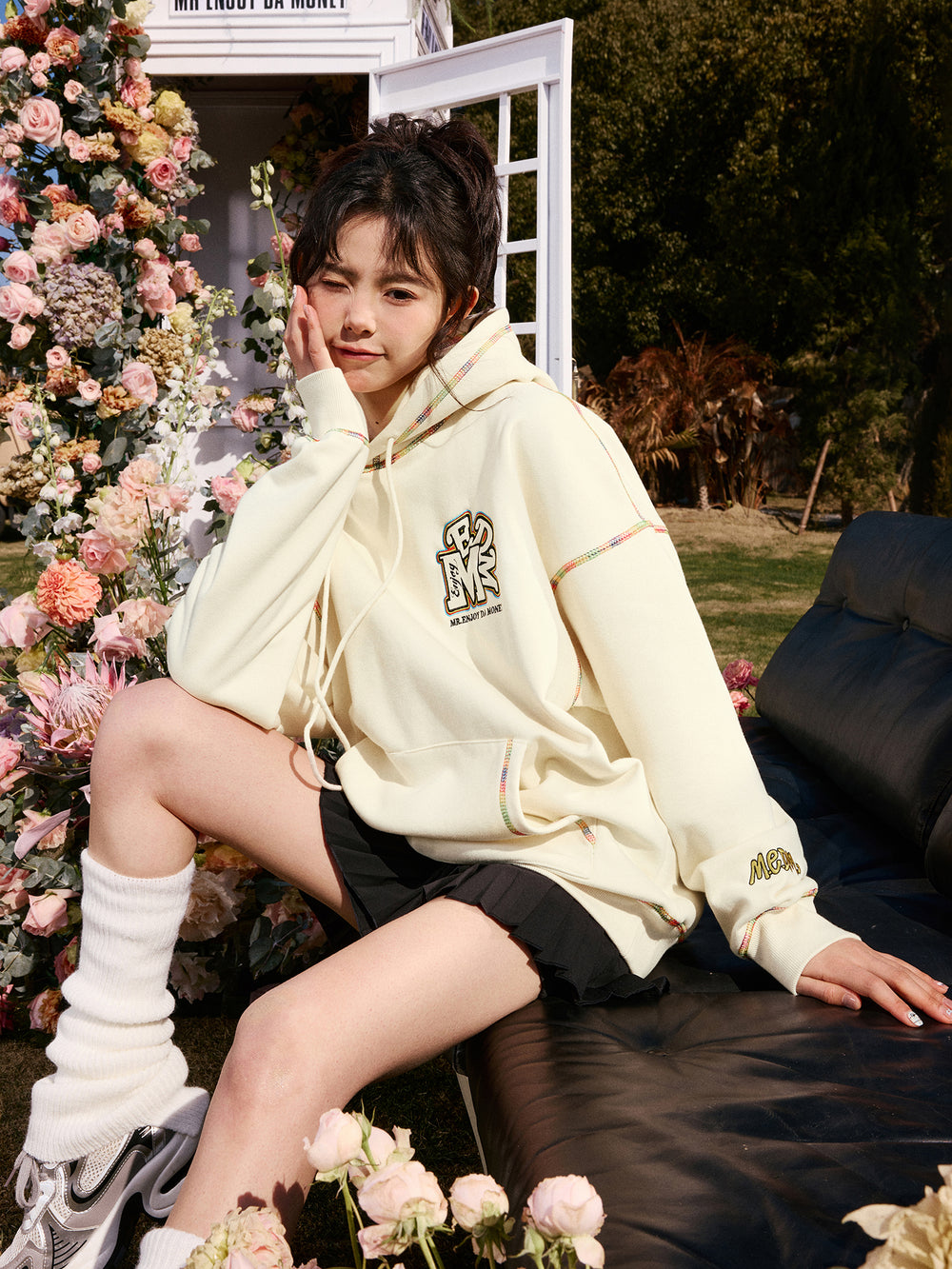 MEDM Rainbow Stitch Embroidery Hoodie