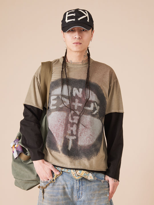 EVILKNIGHT(EK) Peach Heart Buckle String Logo Cap