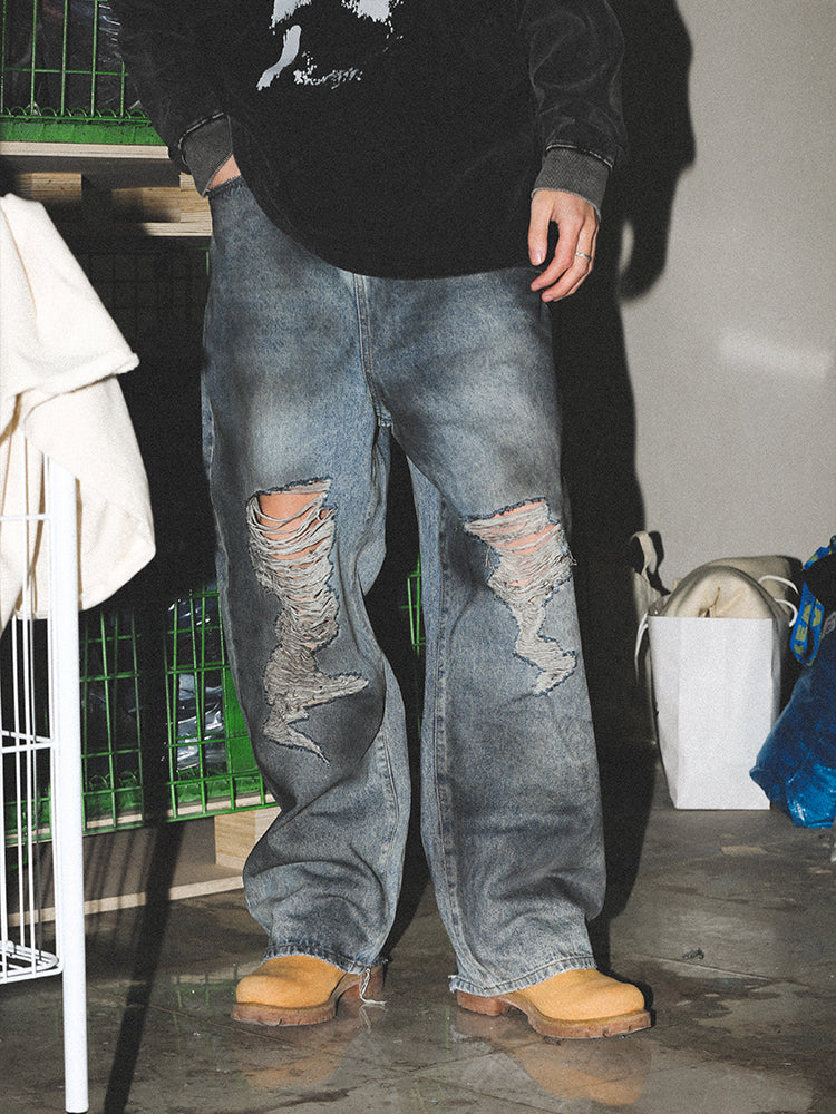 UNTILWERICH Old Dirty Wash Destroyed Jeans | Face 3 Face