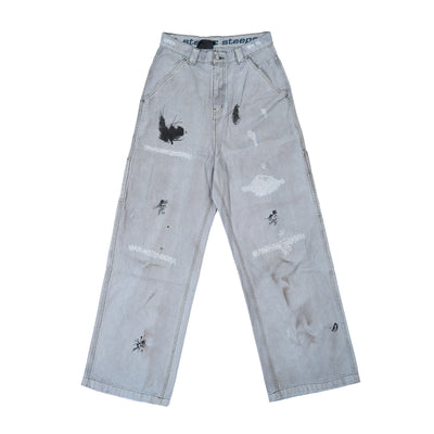 STEEPC Dyed Old Hole Dirty Work Baggy Pants | Face 3 Face