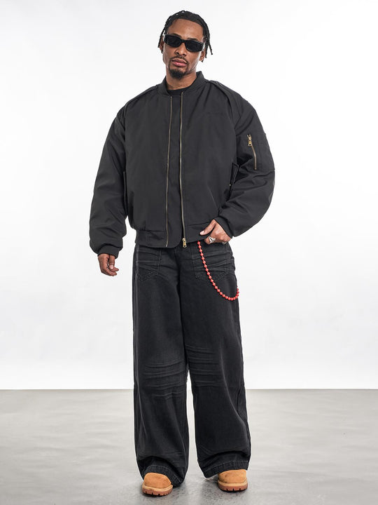 F3F Select Rib Knit Design MA-1 Bomber Flight Jacket | Face 3 Face