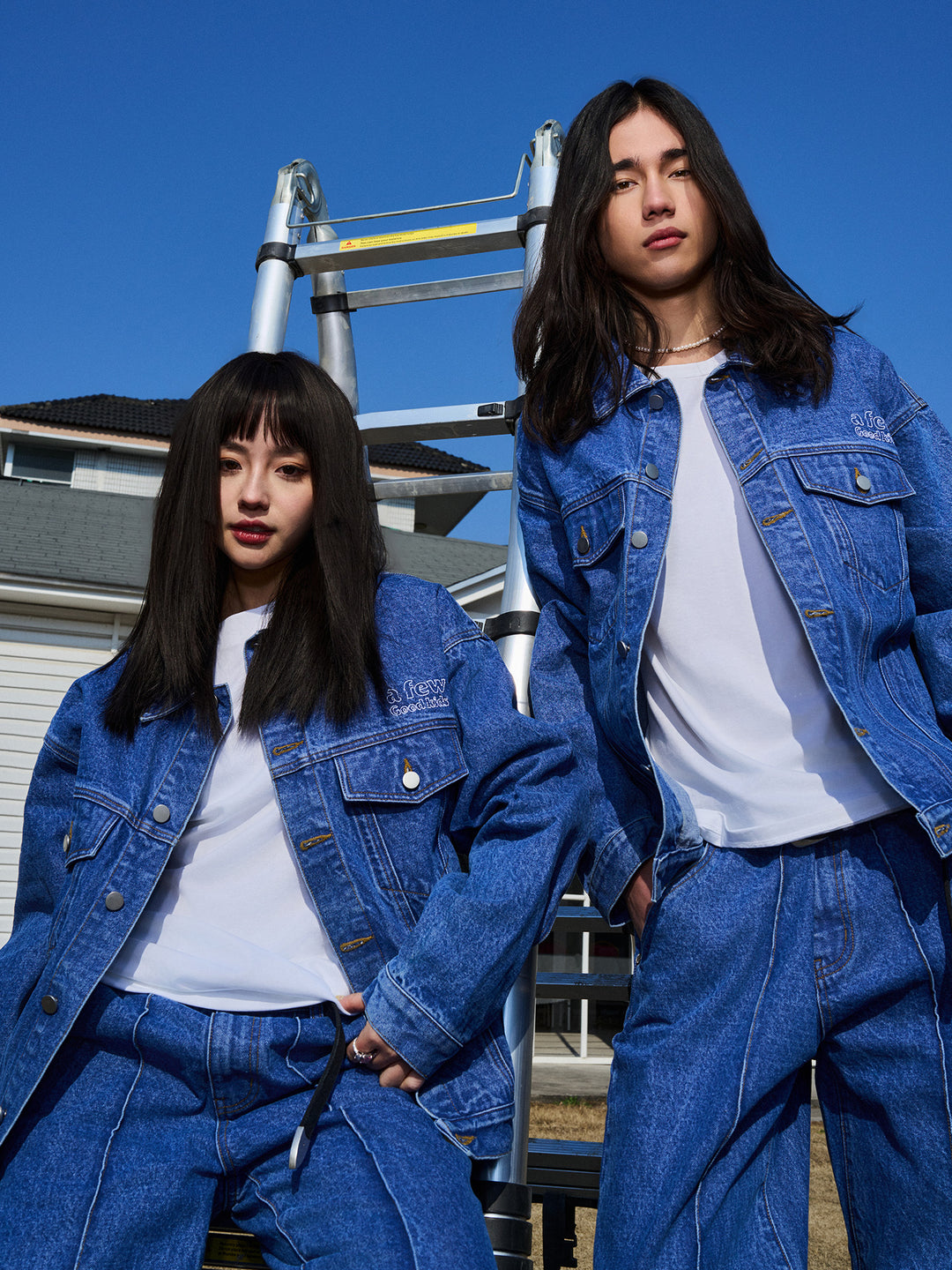 AFGK Center Stitching Denim Jeans