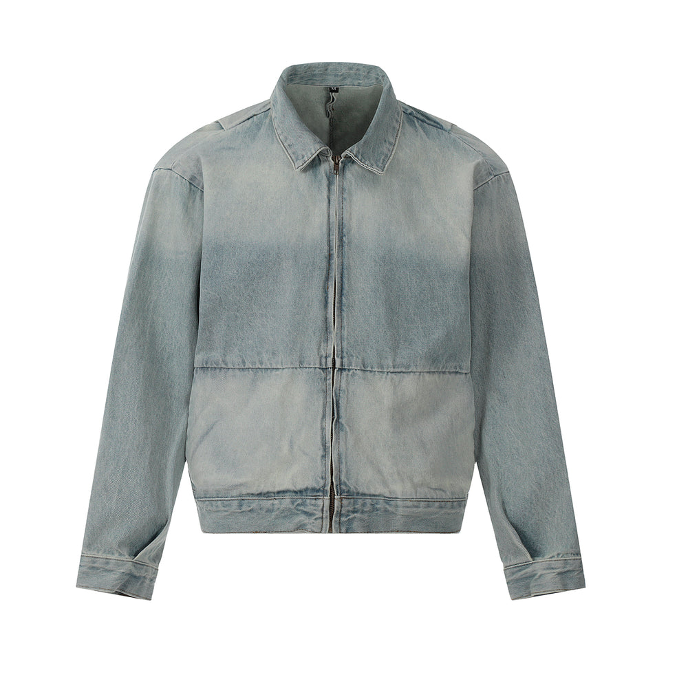 F3F Select Washed Denim Zip Up Work Jacket | Face 3 Face