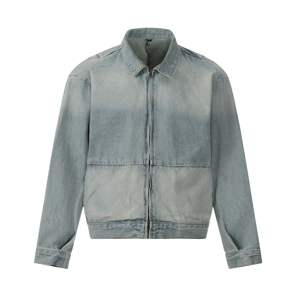 F3F Select Washed Denim Zip Up Work Jacket | Face 3 Face