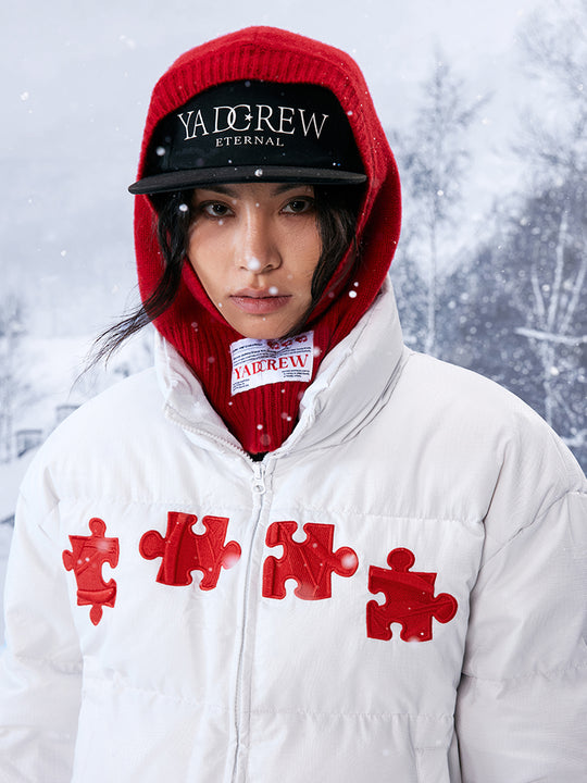 YADcrew 3D Embroidered Puzzle Spiderweb Down Jacket | Face 3 Face