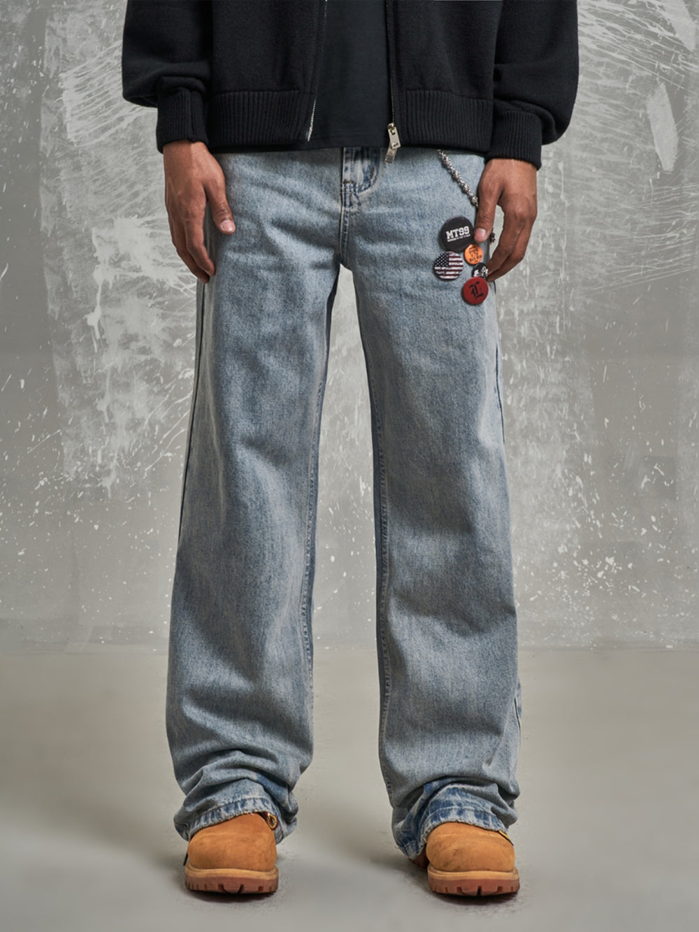 F3F Select Light Blue Drawstring Jeans | Face 3 Face