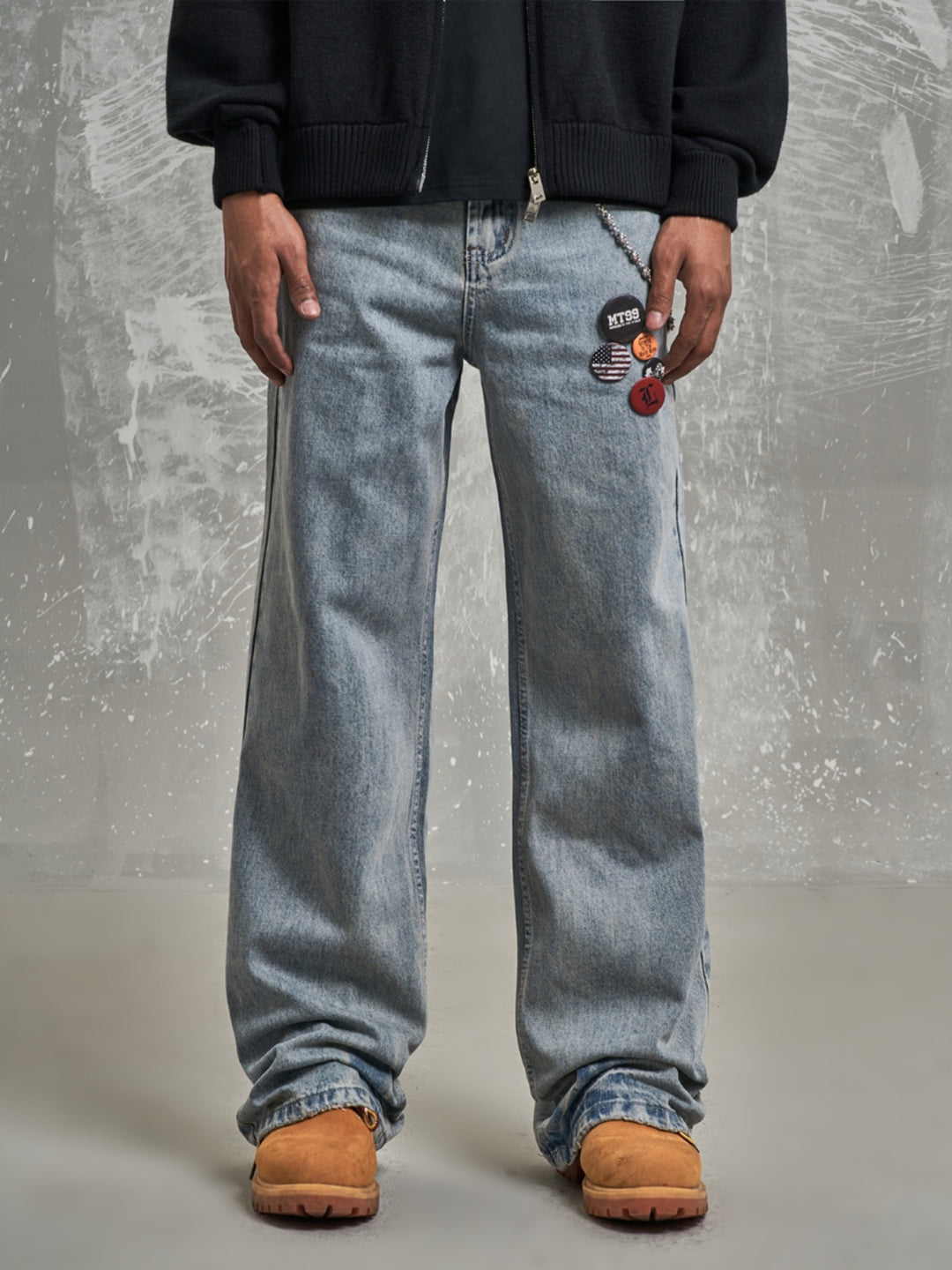 F3F Select Light Blue Drawstring Jeans | Face 3 Face