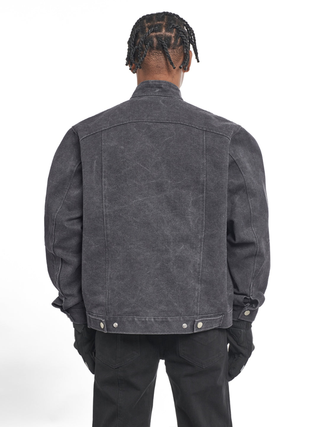 F3F Select Washed Denim Short Motorcycle Jacket | Face 3 Face