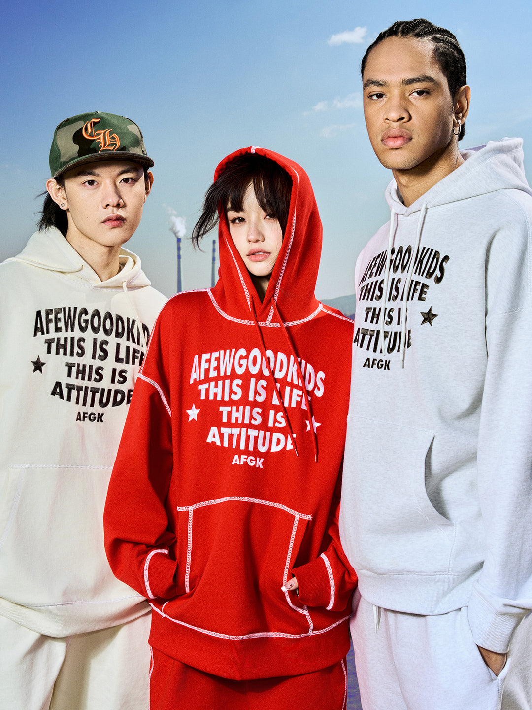 AFGK Stitch Line Embroidery Hoodie