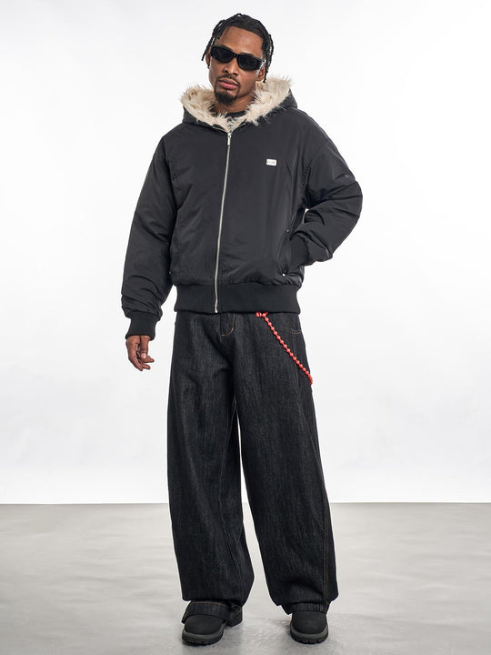 F3F Select Fur Lining Hoodie Nylon Jacket | Face 3 Face