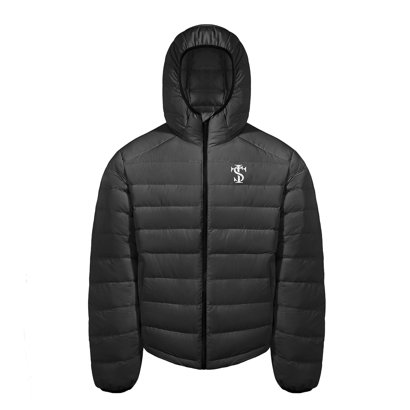 Small Town Kid Basic Logo Embroidery Lightweight Down Jacket | Face 3 Face