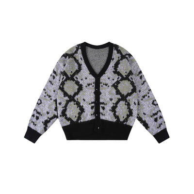 S45 Snake Jacquard Mohair Cardigan | Face 3 Face