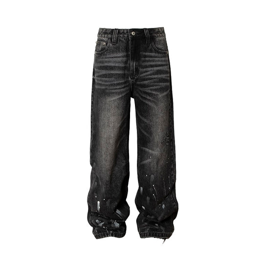 YADcrew Washed Inked Destruction Baggy Jeans | Face 3 Face