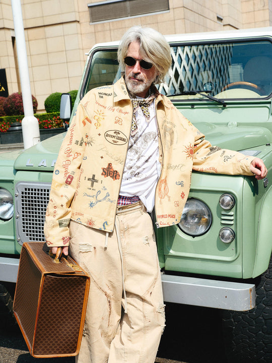 STEEPC Multi Full Print Vintage Work Jacket | Face 3 Face