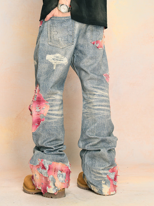 YADcrew Evening Lace Print Denim Jeans | Face 3 Face