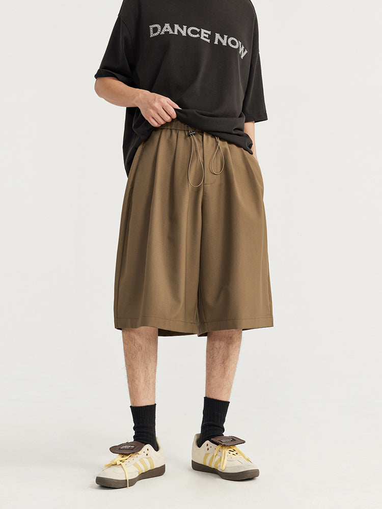 F3F Select Two Tuck Wide Legged Casual Suit Shorts