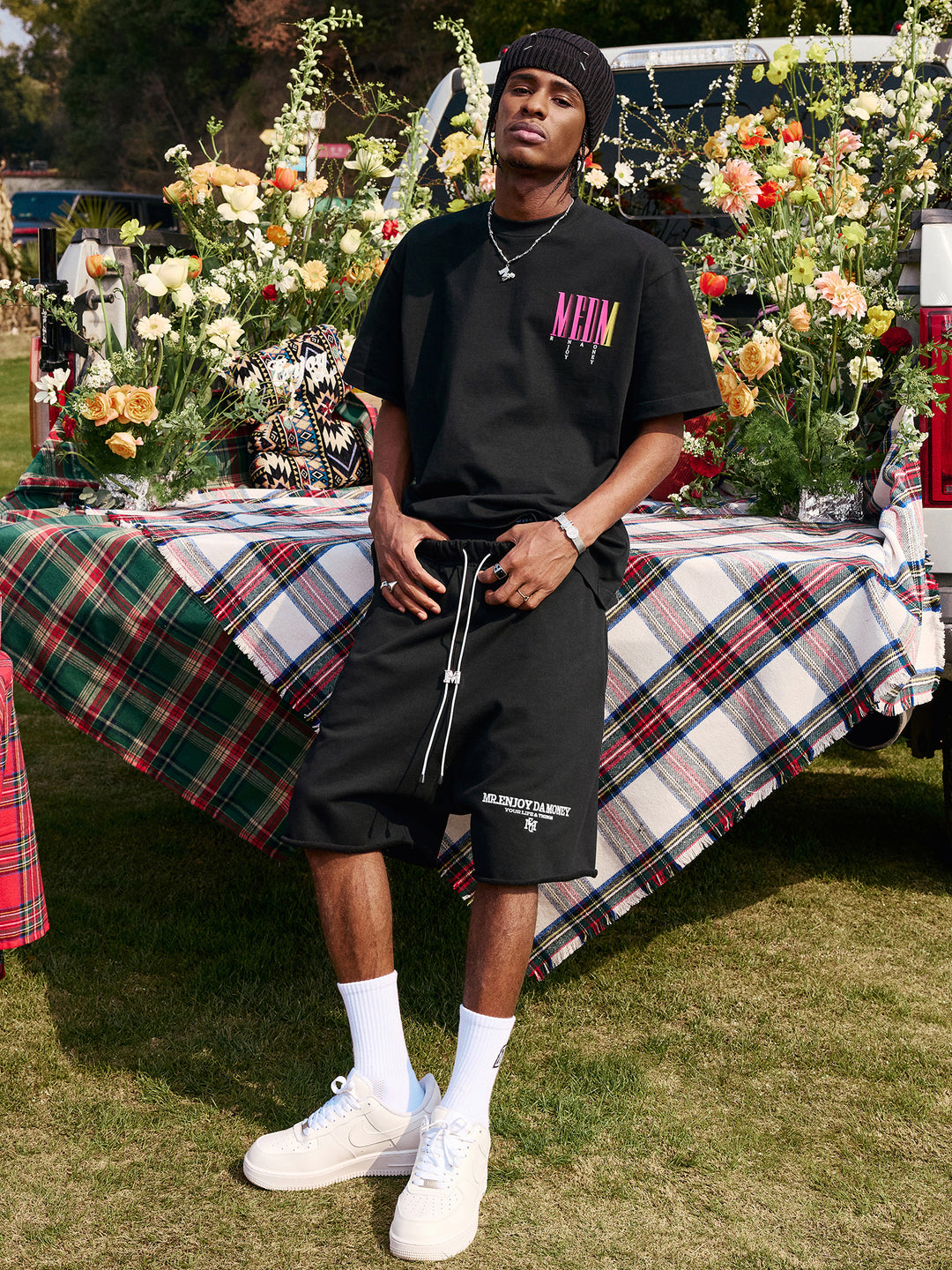 MEDM M Buckle Cut Off Shorts