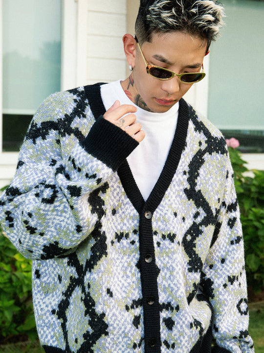 S45 Snake Jacquard Mohair Cardigan | Face 3 Face