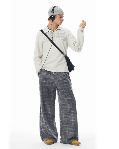 JHYQ Plaid Draped Baggy Pants | Face 3 Face