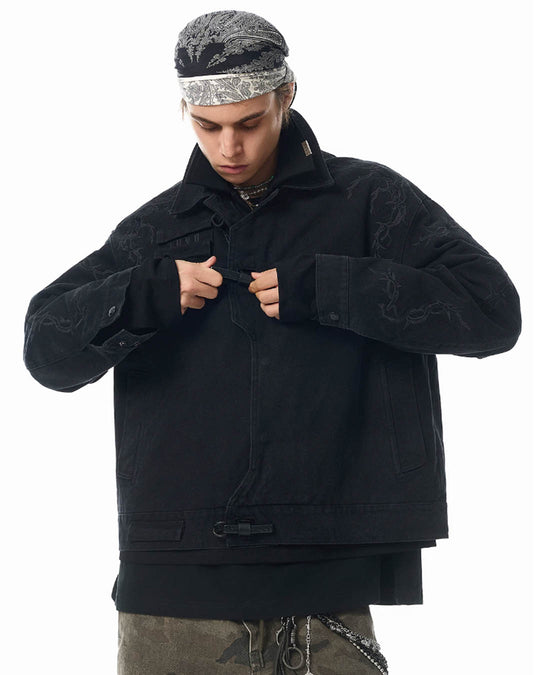 JHYQ Deconstructing Embroidery Thorn Work Jacket | Face 3 Face