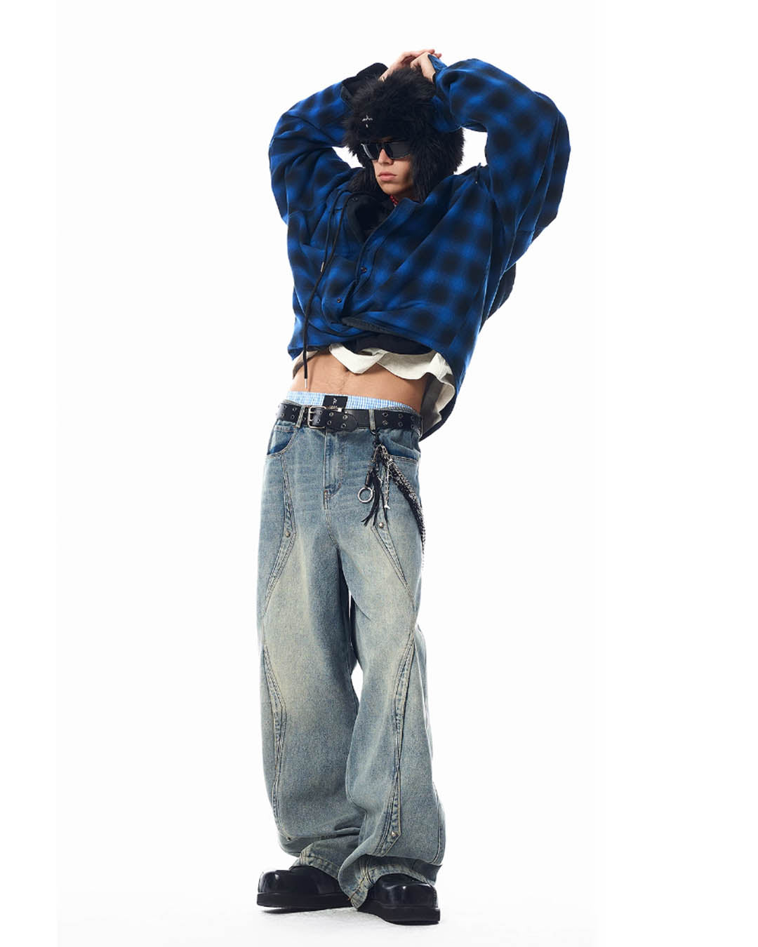 JHYQ Deconstructed Design Rivets Baggy Jeans | Face 3 Face