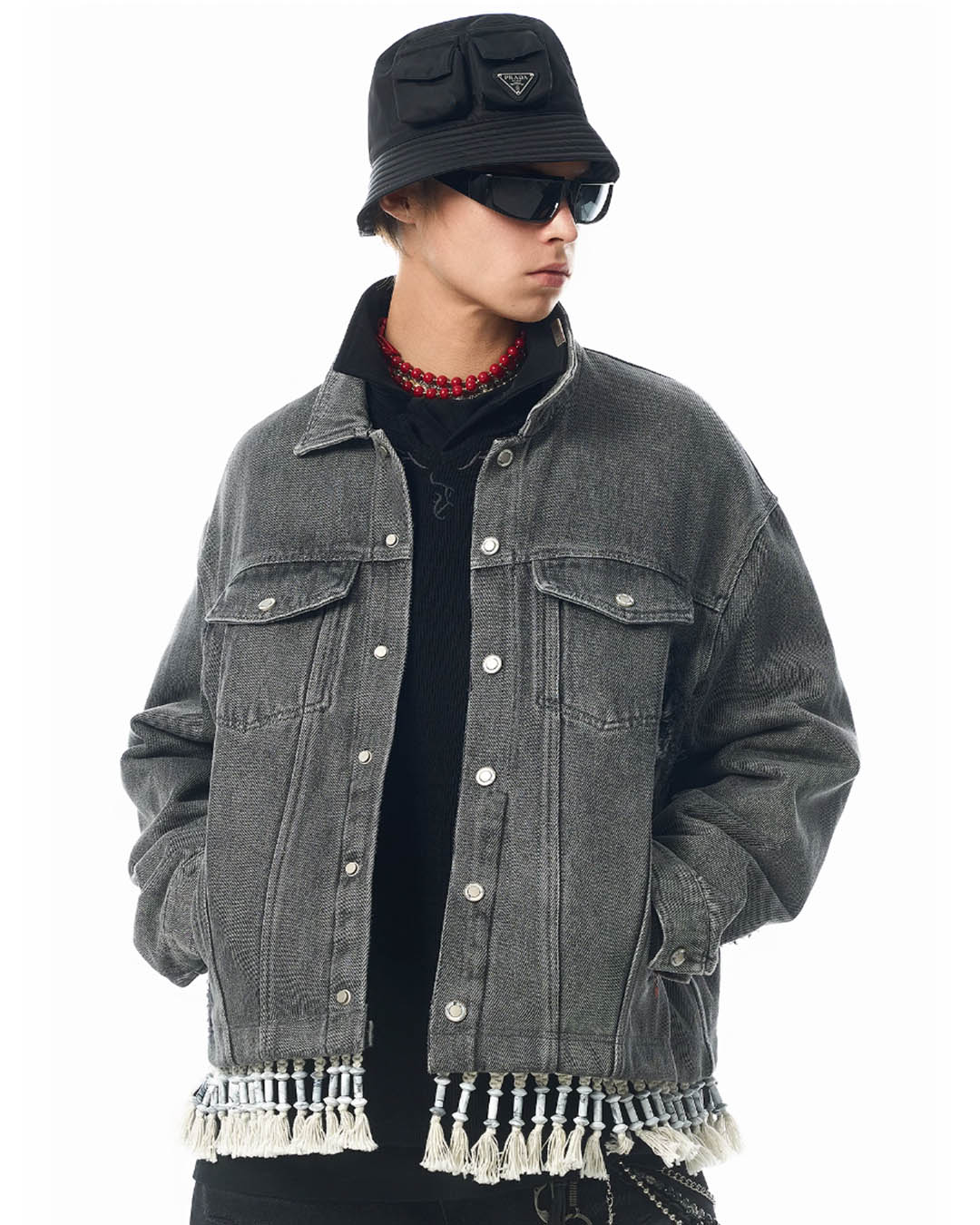 JHYQ Frayed Detachable Denim Jacket | Face 3 Face