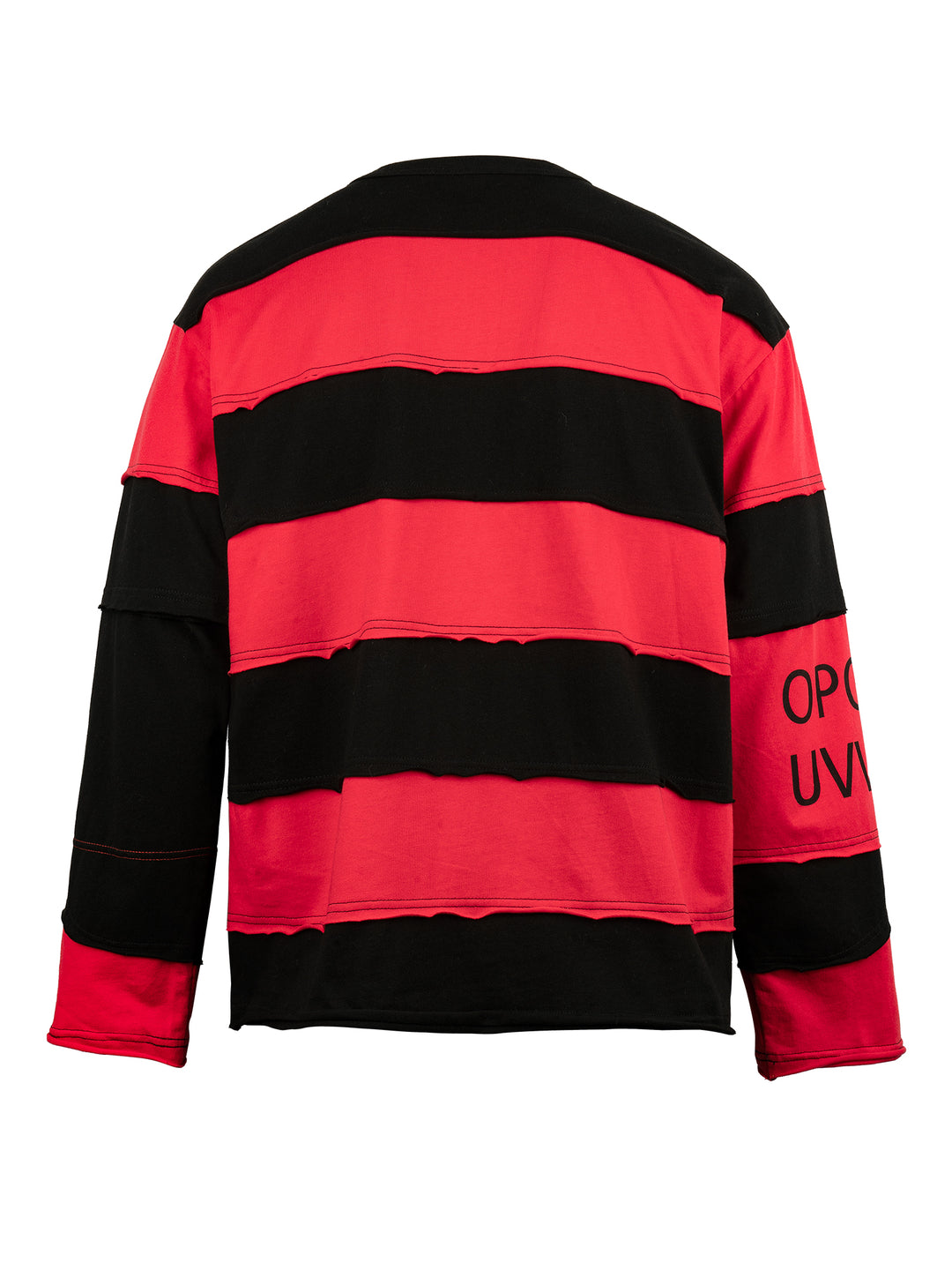 EVILKNIGHT(EK) Stripe Irregular Cross Logo Fake Two Piece Tee