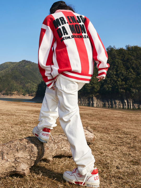 MEDM Polo Collar Embroidered Knit Sweater