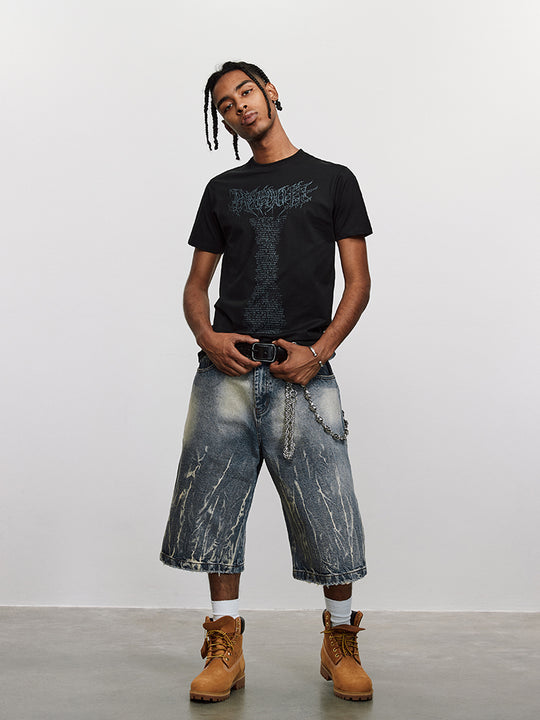 ANTIDOTE Venom Font Printed Slim Stretch Tee