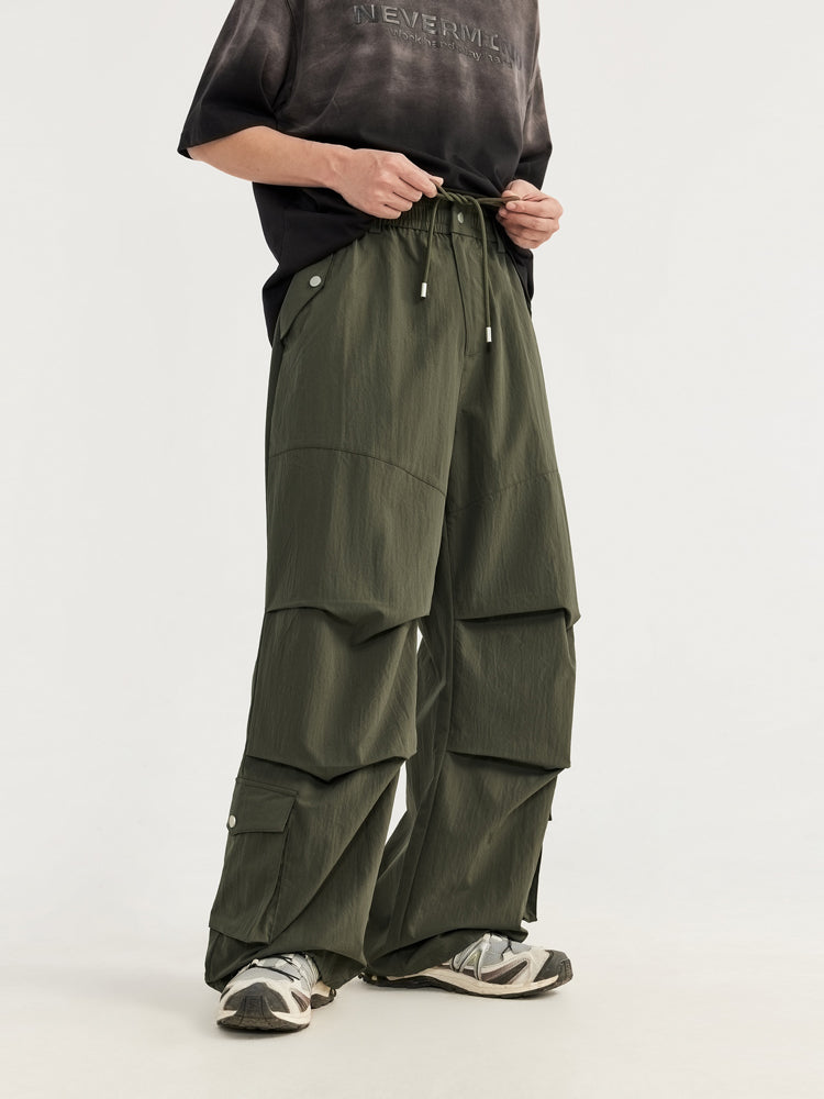 F3F Select Multi Pocket Pleated Wide Leg Work Cargo Pants