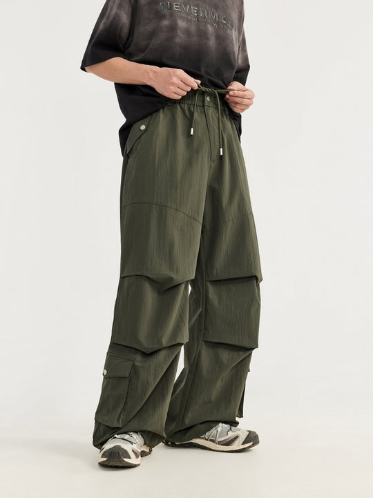 F3F Select Multi Pocket Pleated Wide Leg Work Cargo Pants