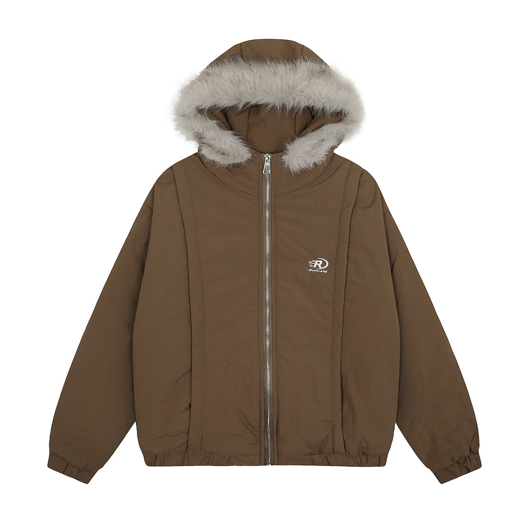 F3F Select Fur Hoodie Puffer Flight Jacket | Face 3 Face