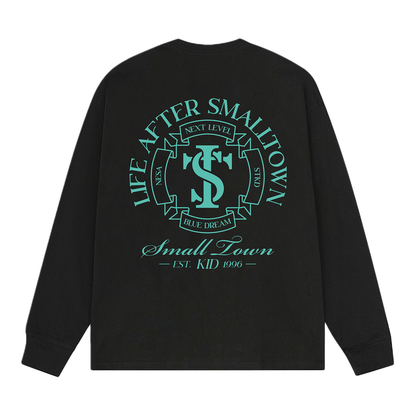 Small Town Kid Typography Logo Long Sleeved Tee | Face 3 Face