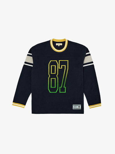 MHARF Navy Gradient Printed Football Jersey | Face 3 Face