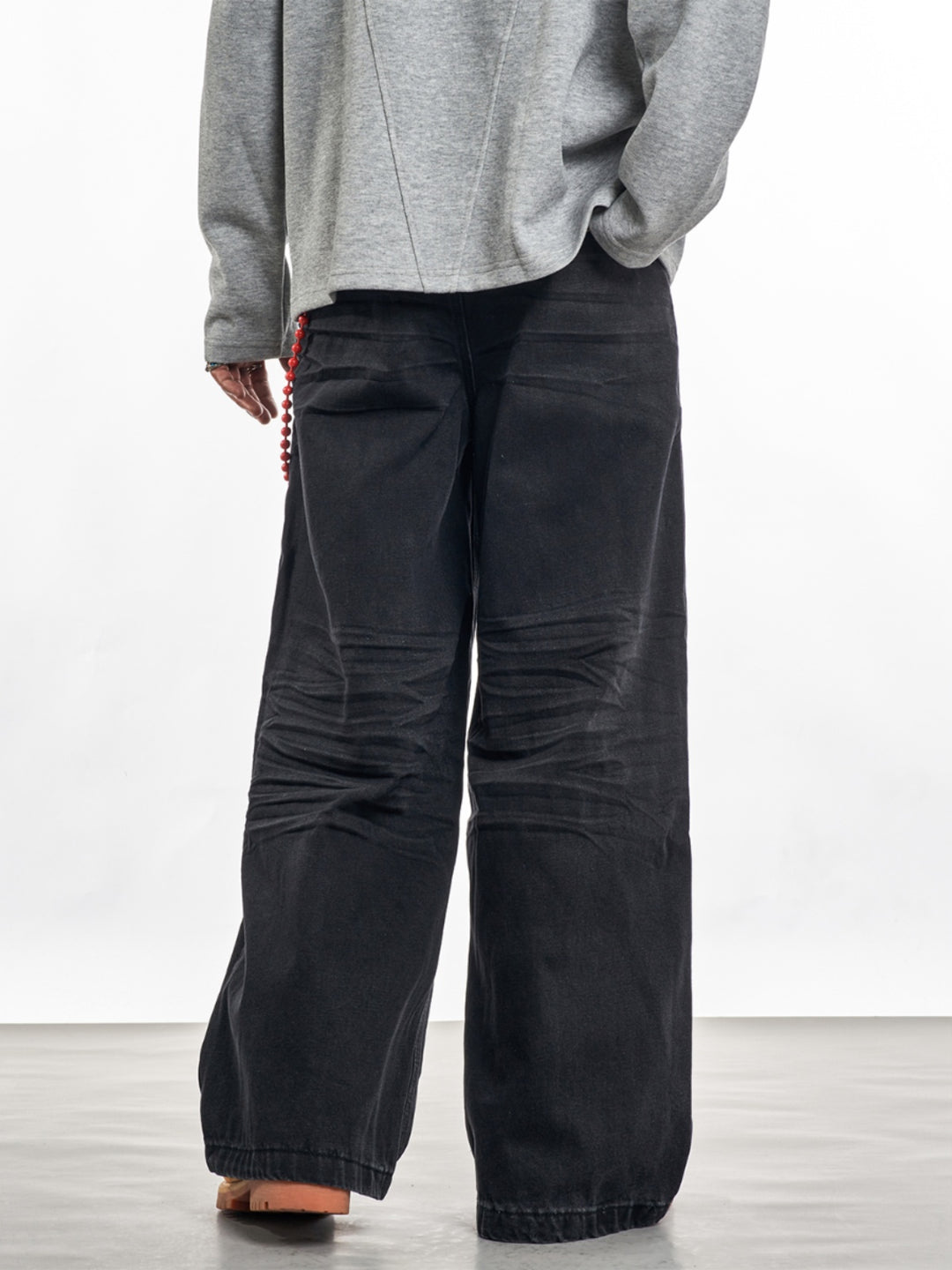 F3F Select Wrinkled Black Baggy Jeans | Face 3 Face