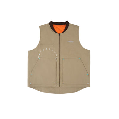 S45 Denim Printed Color Blocked Work Vest | Face 3 Face