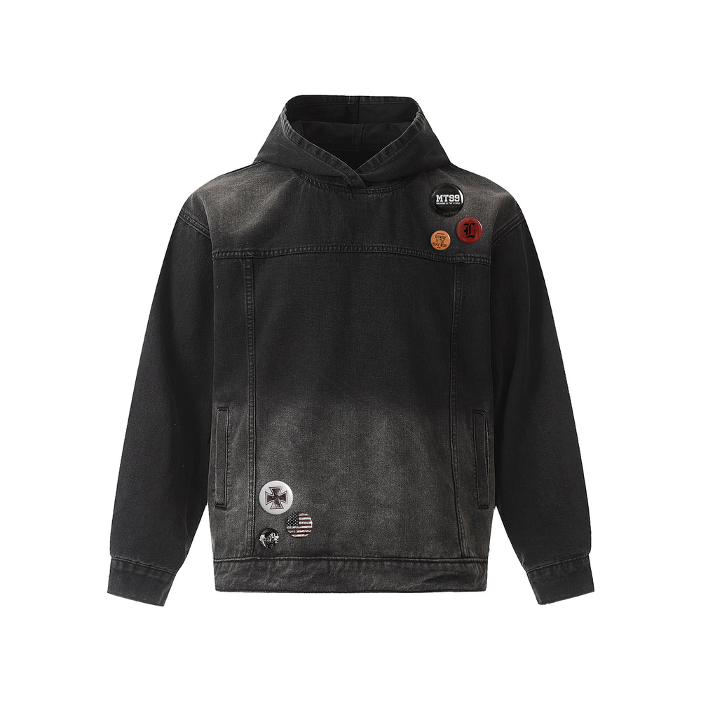 F3F Select Washed Denim Hoodie | Face 3 Face