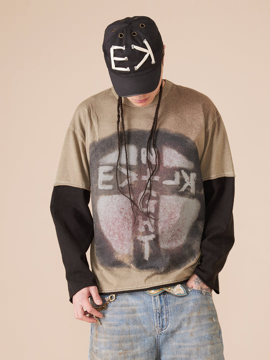 EVILKNIGHT(EK) Peach Heart Buckle String Logo Cap