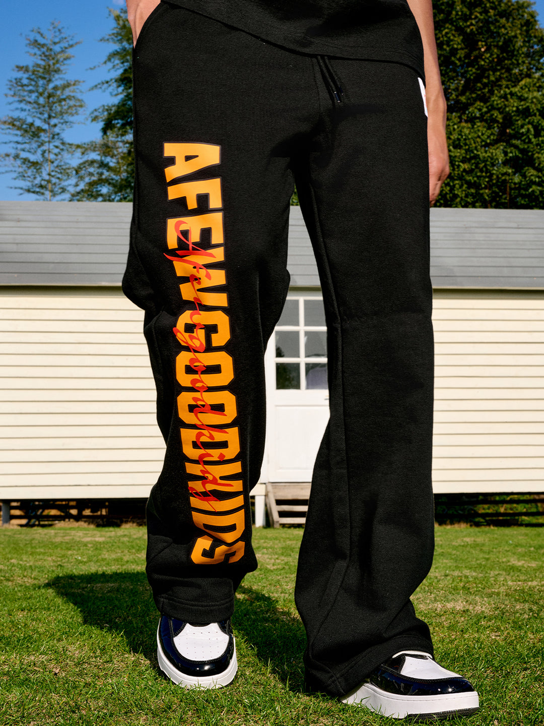 AFGK Double Row Letter Printed Sweat Pants