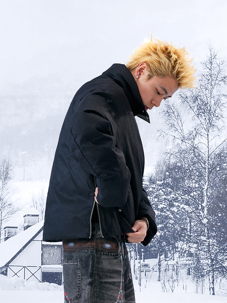 YADcrew Ice Crack Half High Neck Puffer Jacket | Face 3 Face