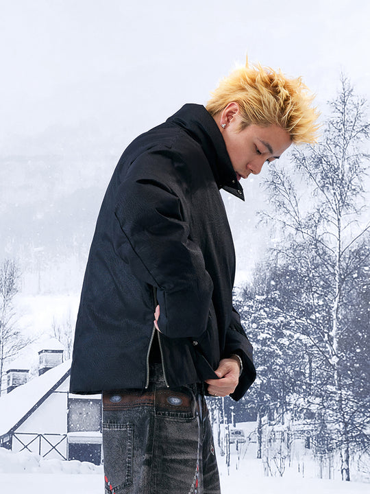 YADcrew Ice Crack Half High Neck Puffer Jacket | Face 3 Face