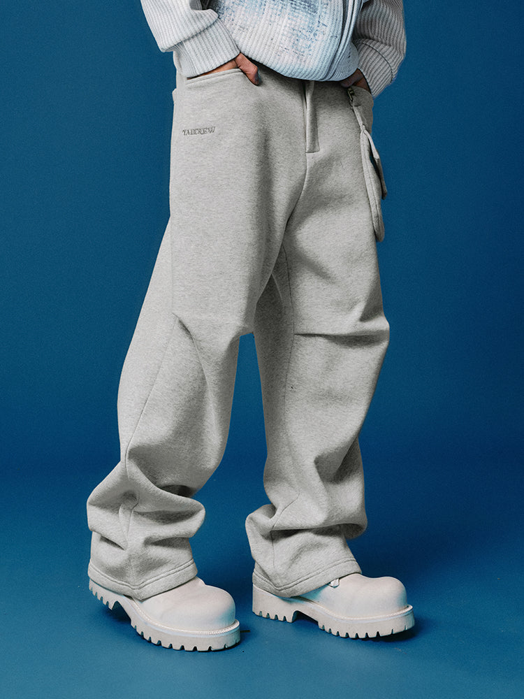 YADcrew Removable Belt Bag Folded Pleated Sweatpants | Face 3 Face