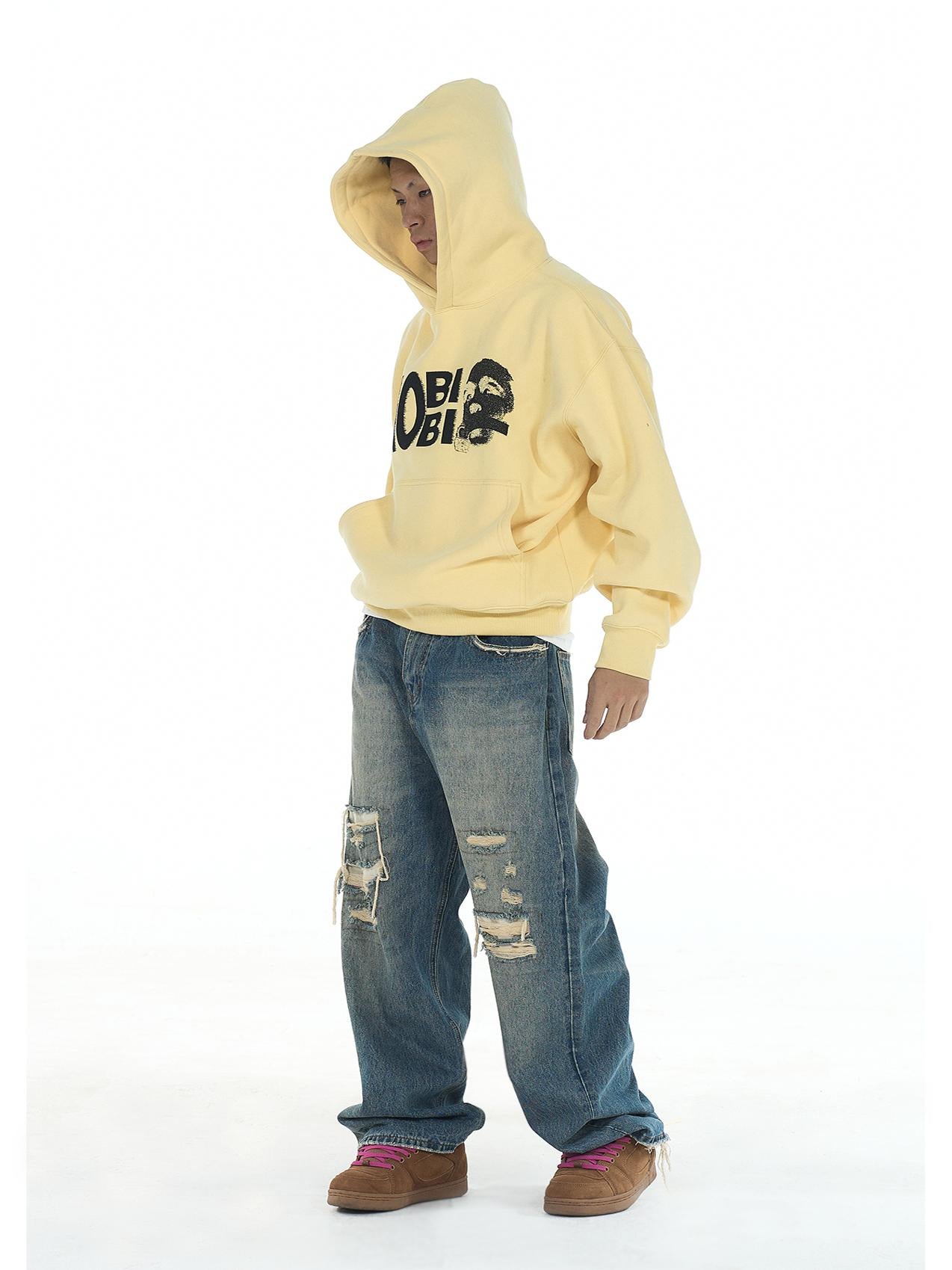 EVILKNIGHT(EK) NOBIBI Slogan Printing Hoodie | Face 3 Face