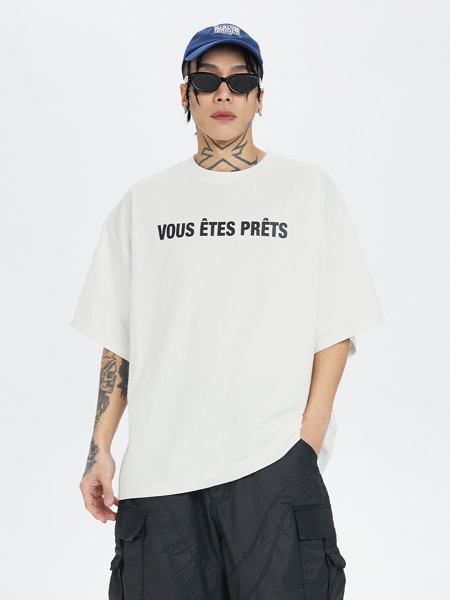 F2CE Basic Slogan Letter Printed Quick Dry Tee