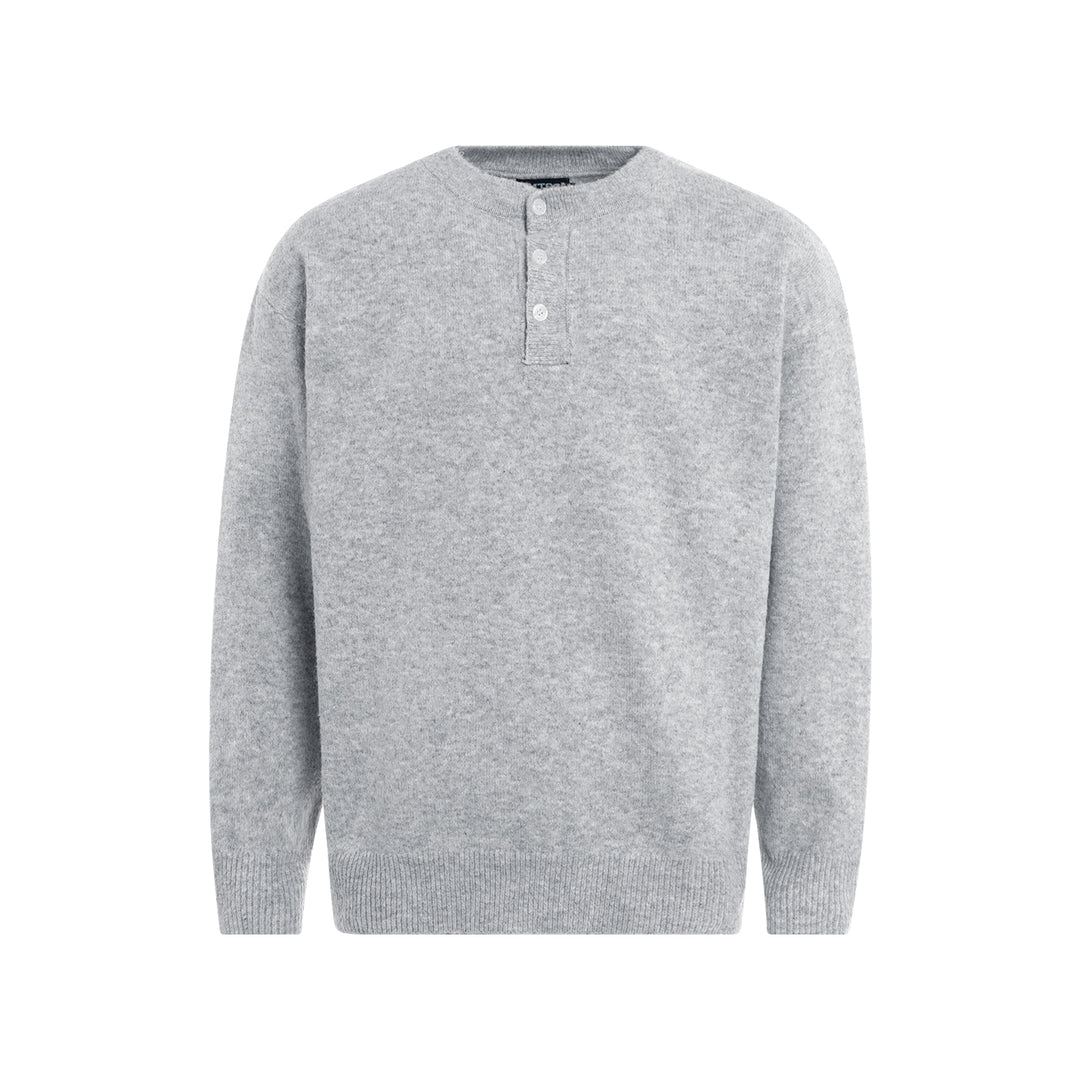 F3F Select Relaxed Fit Henley Neck Knit Sweater | Face 3 Face