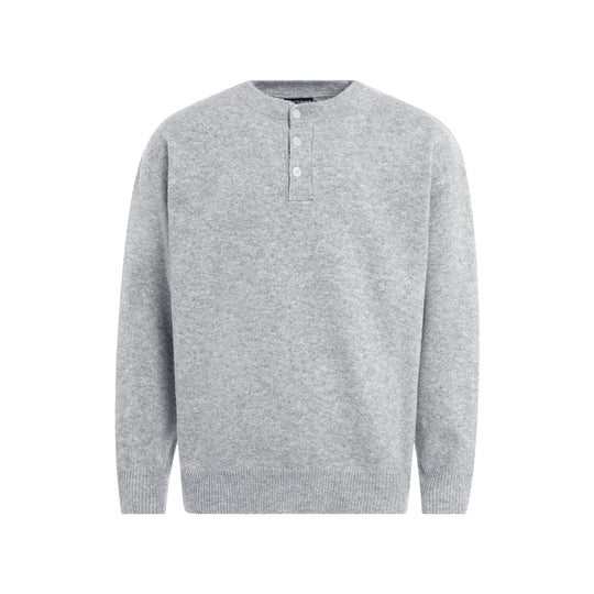 F3F Select Relaxed Fit Henley Neck Knit Sweater | Face 3 Face