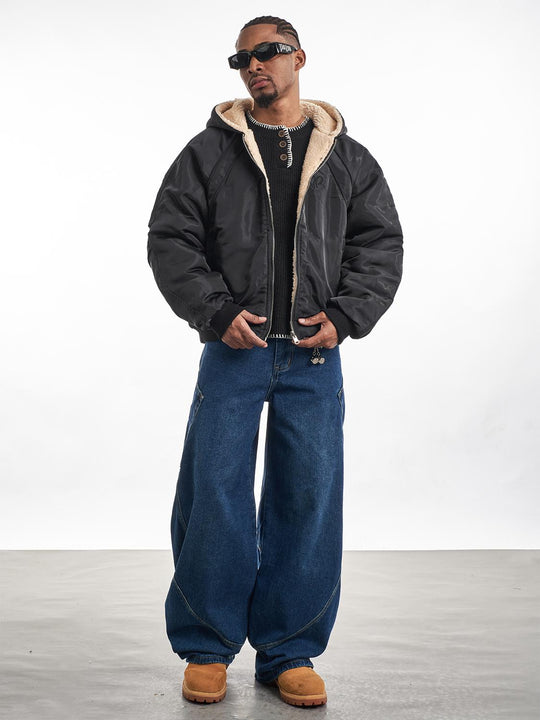 F3F Select Reversible Sherpa Fleece Hooded Jacket | Face 3 Face