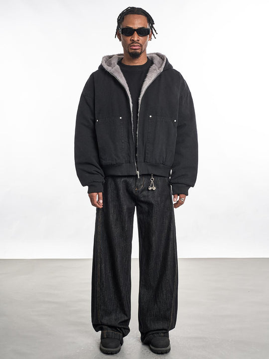 F3F Select Shaggy Fleece Lining Hoodie Work Jacket | Face 3 Face