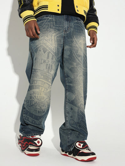 DICETINY Dice Empire Burnt Washed Jeans | Face 3 Face