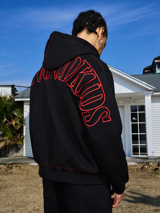 AFGK Big Logo Heart Embroidery Zipper Hoodie